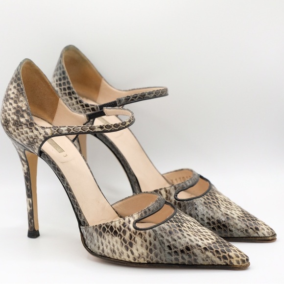 Giorgio Armani Snakeskin Pointed Toe heels size 37 Perfect for Jeans or 💃🏻 - Picture 8 of 16